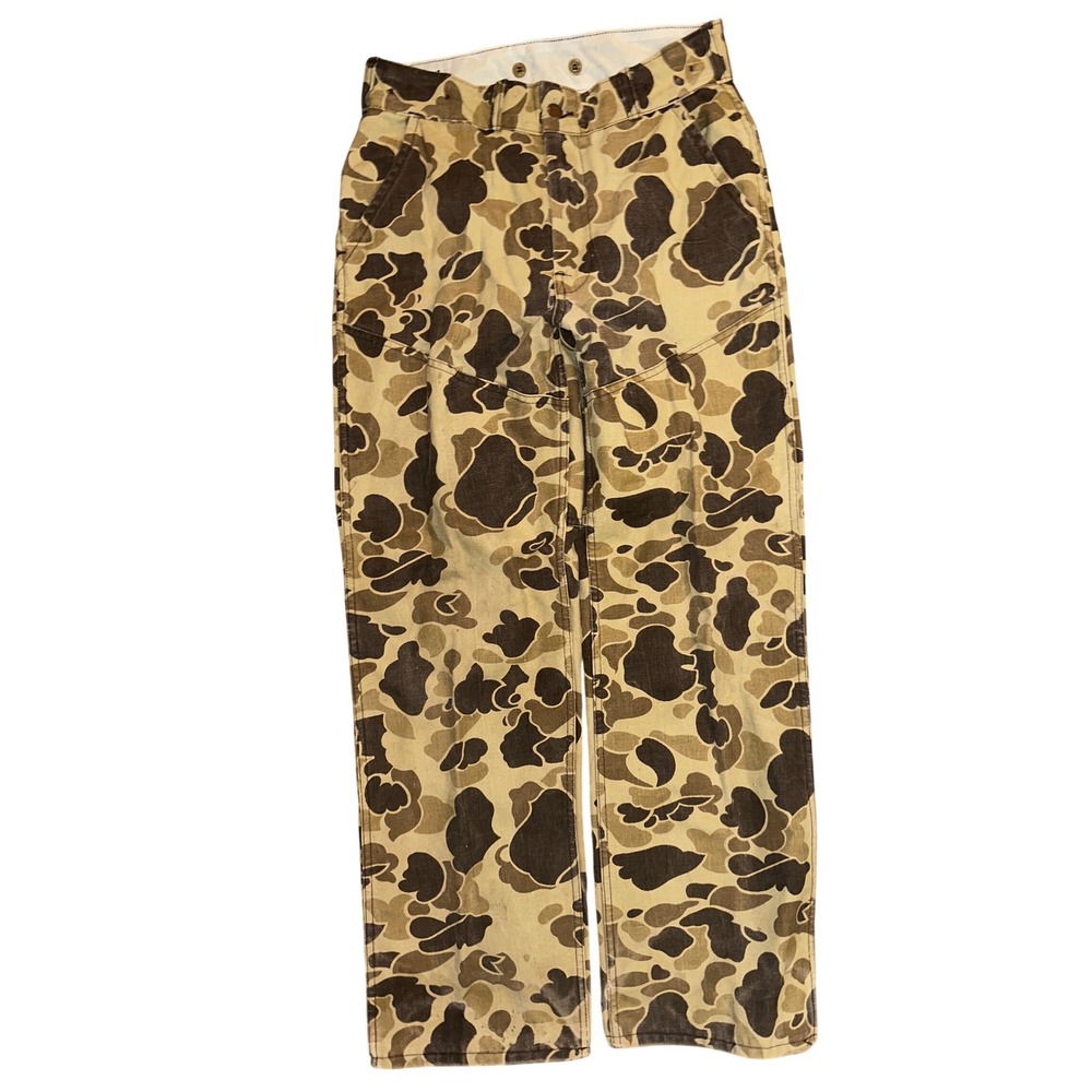 Vintage RedHead Bone-Dry Duck Hunter Camo Pants Talon Zip 32 Brown Camouflage